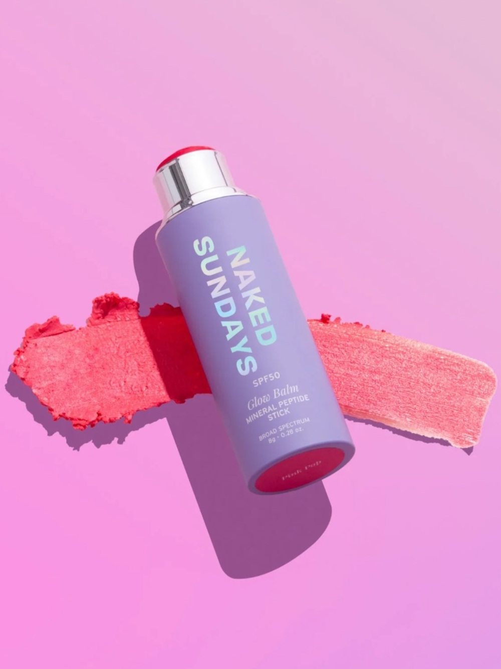 Naked Sundays SPF50 GlowBalm Peptide Stick Blush - Pink Pop